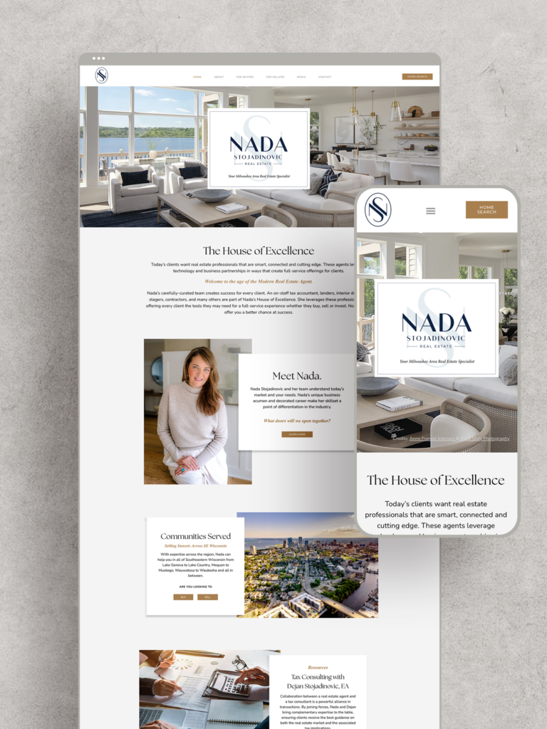 website design for real estate agent Nada Stojadinovic from Keller Williams