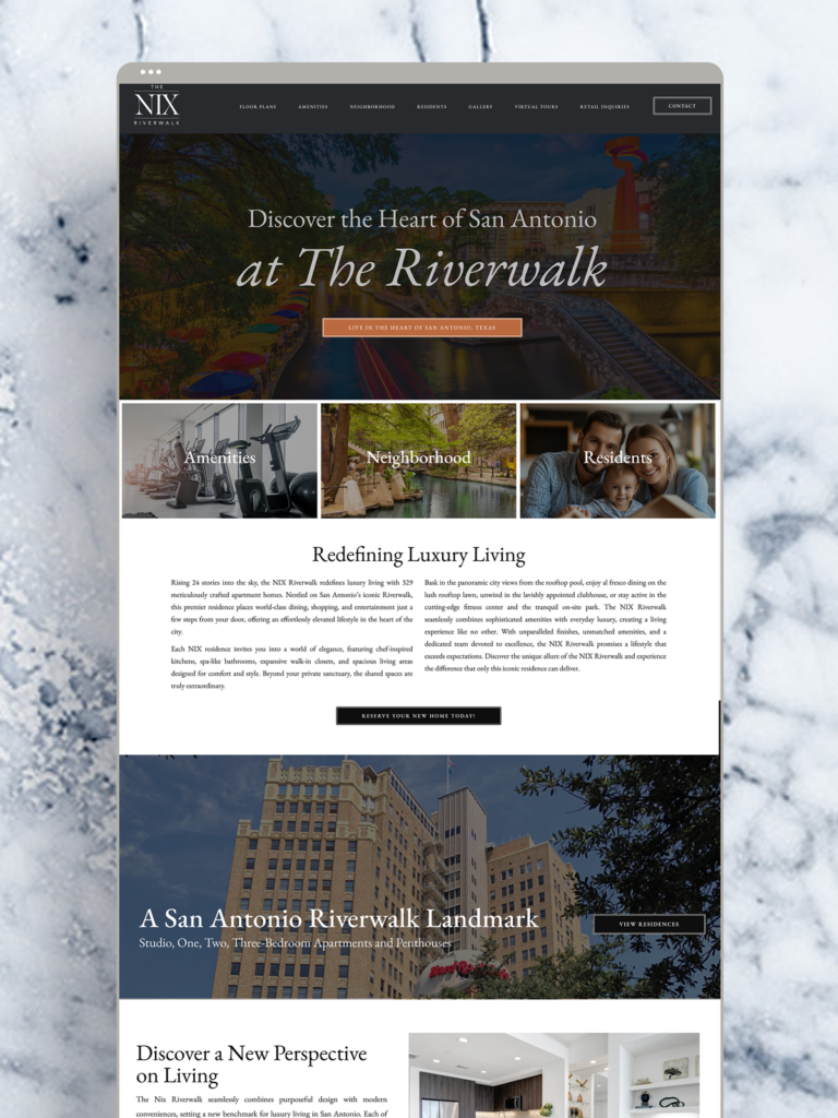 The Nix Hotel San Antonio website design